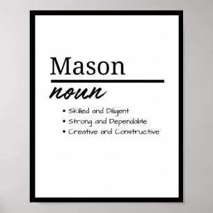 Mason, jongen gepersonaliseerde naam definitie poster