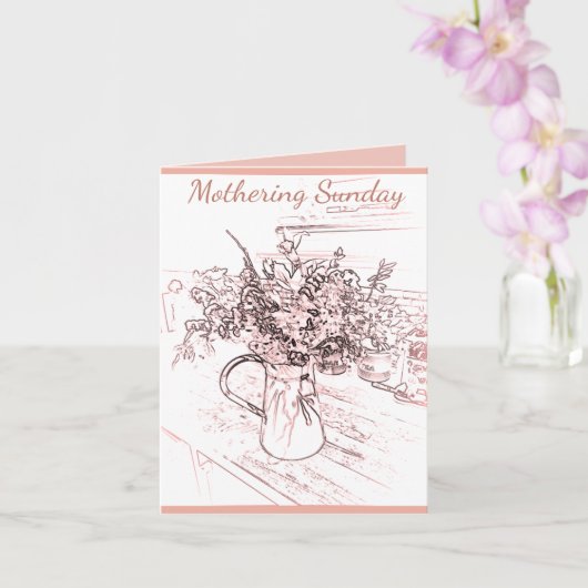 Mason Jug, Mothering Sunday Folded Wenskaart Kaart (Orchidee)