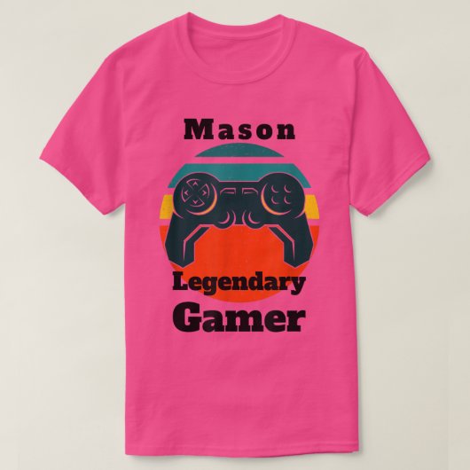 Mason Legendary Gamer Video Game Player Controller T-shirt (Design voorkant)