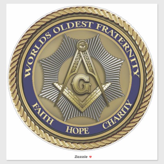 Mason Logo Maçonnieke Orde Echt Sticker (Vel)