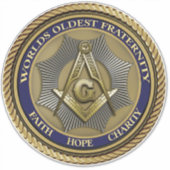 Mason Logo Maçonnieke Orde Echt Sticker (Voorkant)