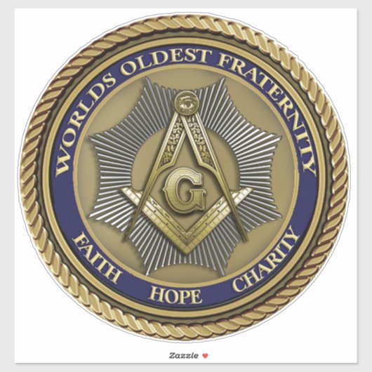 Mason Logo Masonic orde Echt Sticker (Vel)
