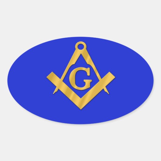 Mason - Masonic Blue Ovale Sticker (Voorkant)