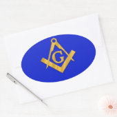 Mason - Masonic Blue Ovale Sticker (Envelop)