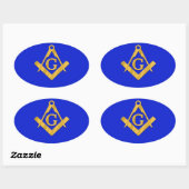Mason - Masonic Blue Ovale Sticker (Vel)