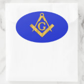 Mason - Masonic Blue Ovale Sticker (Tas)