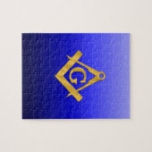 Mason Masonic met gradiëntblauw Legpuzzel (Horizontaal)