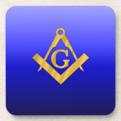 Mason Masonic met gradiëntblauw Onderzetter (Voorkant)