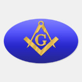 Mason Masonic met gradiëntblauw Ovale Sticker (Voorkant)