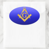 Mason Masonic met gradiëntblauw Ovale Sticker (Tas)