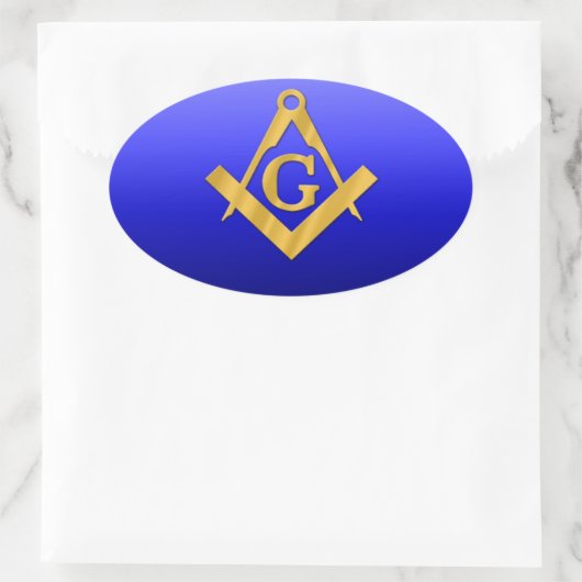 Mason Masonic met gradiëntblauw Ovale Sticker (Tas)