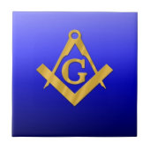 Mason Masonic met gradiëntblauw Tegeltje (Voorkant)
