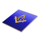 Mason Masonic met gradiëntblauw Tegeltje (Zijkant)