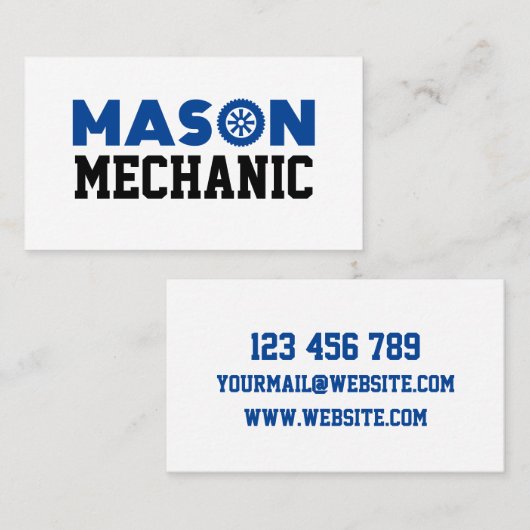 Mason Mechanic Visitekaartje (Voorkant / Achterkant)