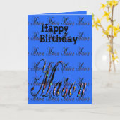 Mason, naam, Logo, Wenskaart. Kaart (Gele Bloem)