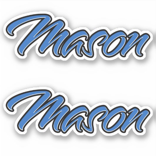 Mason Name blue Aufkleber Sticker Stickerset (Voorkant)