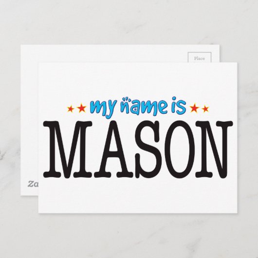 Mason Name Briefkaart (Voorkant / Achterkant)