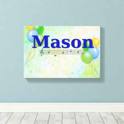Mason Name Canvas Afdruk (Insitu (Houten vloer))