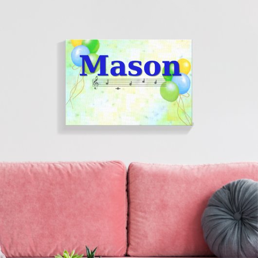Mason Name Canvas Afdruk (Insitu (Woonkamer))