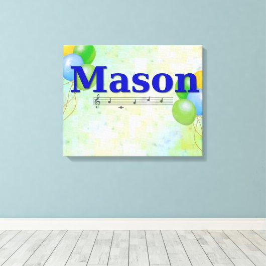 Mason Name Canvas Afdruk (Insitu (Houten vloer))