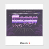 Mason Name Vorname lila retro Sticker Geburtstag (Vel)