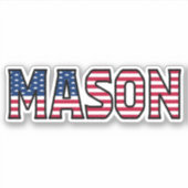 Mason Name Vorname USA Sticker Stickerset (Voorkant)
