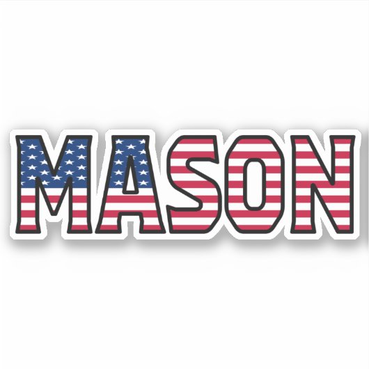 Mason Name Vorname USA Sticker Stickerset (Voorkant)