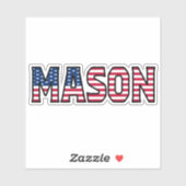 Mason Name Vorname USA Sticker Stickerset (Vel)
