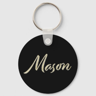Mason Name whitegold Button Schlüsselanhänger Sleutelhanger