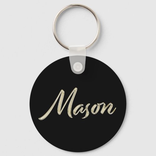 Mason Name whitegold Button Schlüsselanhänger Sleutelhanger (Voorkant)