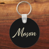 Mason Name whitegold Button Schlüsselanhänger Sleutelhanger (Voorkant)