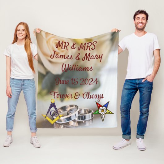 Mason/OES bruiloft Fleece Deken (In situ)