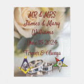 Mason/OES bruiloft Fleece Deken (Voorkant)