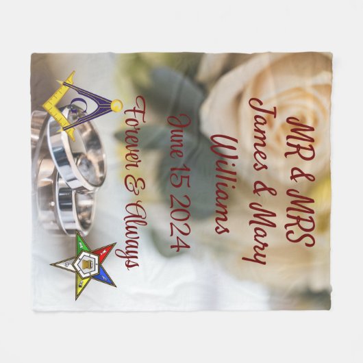 Mason/OES bruiloft Fleece Deken (Voorkant (Horizontaal))