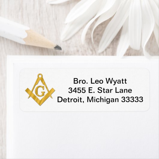 Mason of Masonic retourmailing label (Insitu)