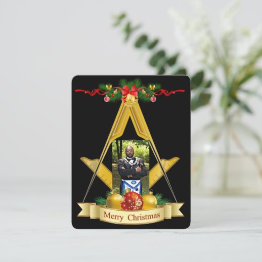 Mason Personalized Feestdagenkaart (Staand voorkant)