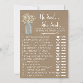 Mason Pot Baby's Breath Bruiloft Hij Zei Zij Zei