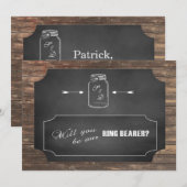 Mason Pot Chalkbord Wil je onze ringendrager zijn? Kaart (Voorkant / Achterkant)