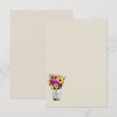 Mason Pot Daisies en Zonnebloemen | Escortkaart Kaart (Voorkant / Achterkant)