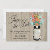 Mason Pot en Wilde Bloemen Bewaar de Datum Save The Date (Voorkant)
