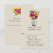 Mason Pot Margriet en Zonnebloem | RSVP Kaartje (Voorkant / Achterkant)