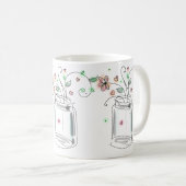 Mason pot met bloemen Modern leuk Doodle Kunst Koffiemok (Voorkant rechts)