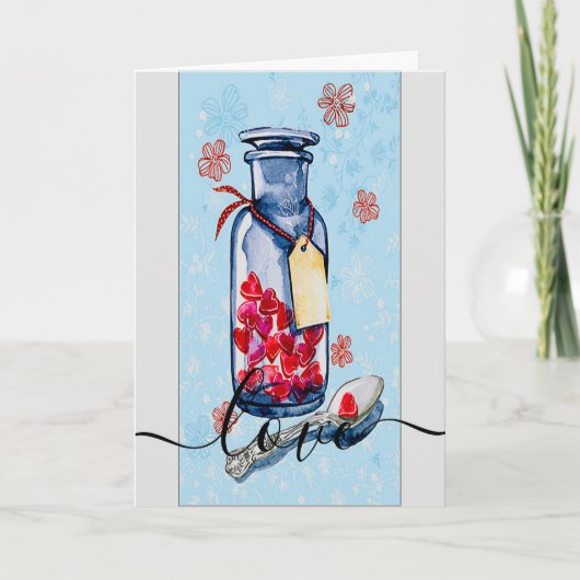 Mason Pot met Liefde Feestdagen Kaart (Voorkant)