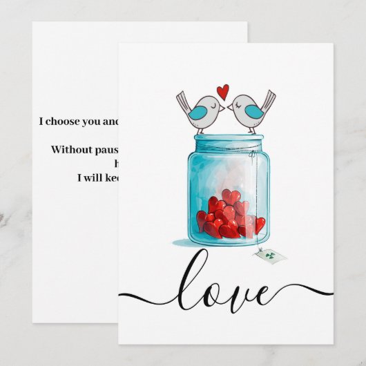 Mason Pot met Liefde Feestdagenkaart (Voorkant / Achterkant)