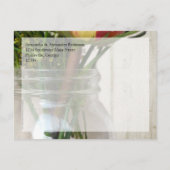 Mason Pot met Roos en Wilde Bloemen Aankondigingskaart (Achterkant)