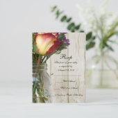 Mason Pot met Roos en Wilde Bloemen Uitnodiging Briefkaart (Staand voorkant)