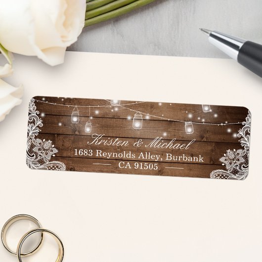 Mason Pot Slingerlichten Rustic Landelijk Houten K Etiket