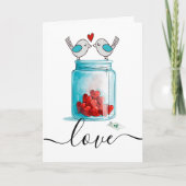 Mason Pot van Liefde Feestdagen Kaart (Voorkant)