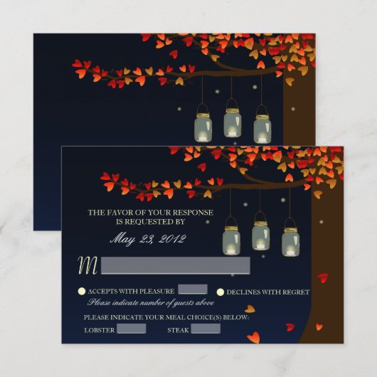 Mason Pot Weerlichtjes Eik Boom RSVP [Maaltijd Opt (Voorkant / Achterkant)