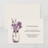 Mason Pot & Wilde Bloemen Bruiloftsreceptie Informatiekaartje (Voorkant / Achterkant)